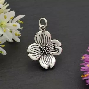 Pansy Charm, Sterling Silver Pansy Flower Charm, Flower Charm, Sterling Silver Charm, Flower Pendant, Mother's Gift, Woman's Gift, TINY