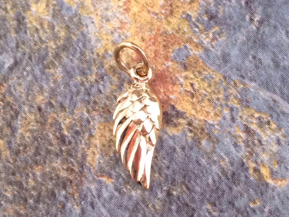 Wing Charm Angel Wing Charm Angel Wing Pendant Bronze Angel Etsy