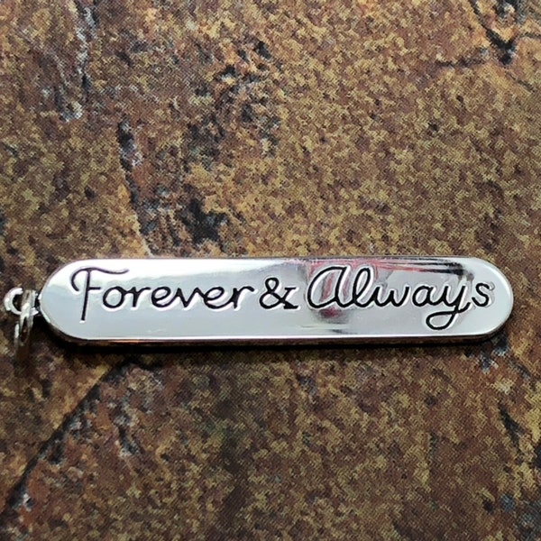 Forever & Always Tag, Sterling Silver Always Forever Tag, Forever and Always Charm, Always Forever Pendant, Sterling Silver