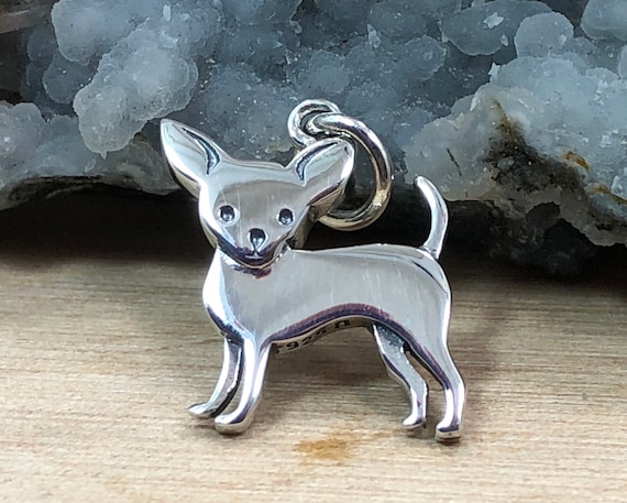 Sterling Silver Chihuahua Charm, Chihuahua Charm, Sterling Silver Dog Charm, Animal Lover Charm, Dog Lover Charm, Animal Charm