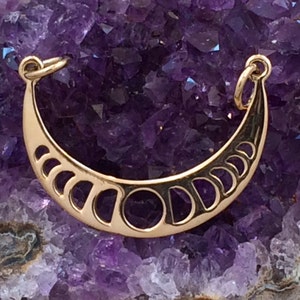 Moon Charm, Phases of the Moon Charm, Celestial Charm, Moon Phases Charm, Bronze, Crescent Moon Charm, Necklace Pendant, PB0122