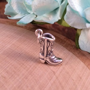 Boot Charm, Boot Pendant, Cowboy Boot Charm, Cowboy Boot Pendant, Western Charm, Western Pendant, Sterling Silver Charm, 1 Piece image 3