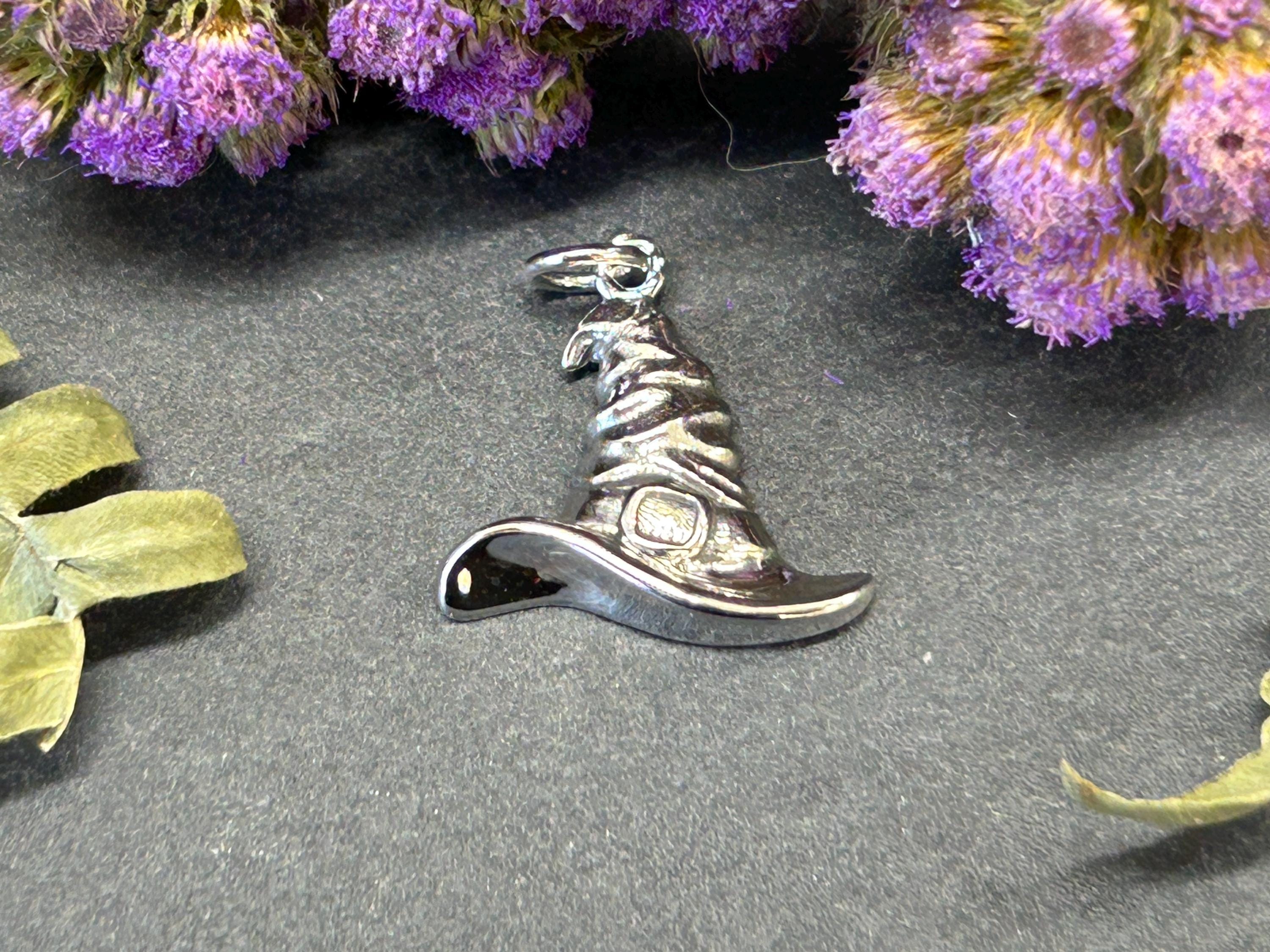 Sterling Silver Witch Hat Charm, Witch Hat Pendant, Witch Hat, Sterling ...