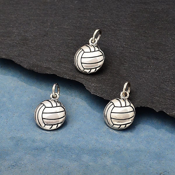 Sterling Silver Volleyball Ball Charm, Volleyball Ball Charm, Volleyball Mom Charm, Volleyball Charm, Volleyball Player Gift