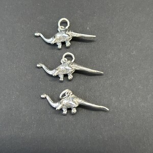 Puede incluir: Tres abalorios de dinosaurio de plata con un dise&ntilde;o detallado. Cada abalorio tiene un bucle en la parte superior para sujetarlo a un collar o una pulsera.