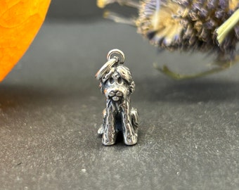 Golden Doodle Charm, Golden Doodle Pendant, Golden Doodle Lover, Dog Lover, Sterling Silver Charm, Sterling Silver Pendant