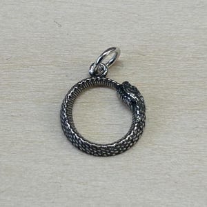 Sterling Silver Ouroboros Snake Charm, Sterling Silver Ouroboros Pendant, Ouroboros  Charm, Talisman Charm, Mystical Charm