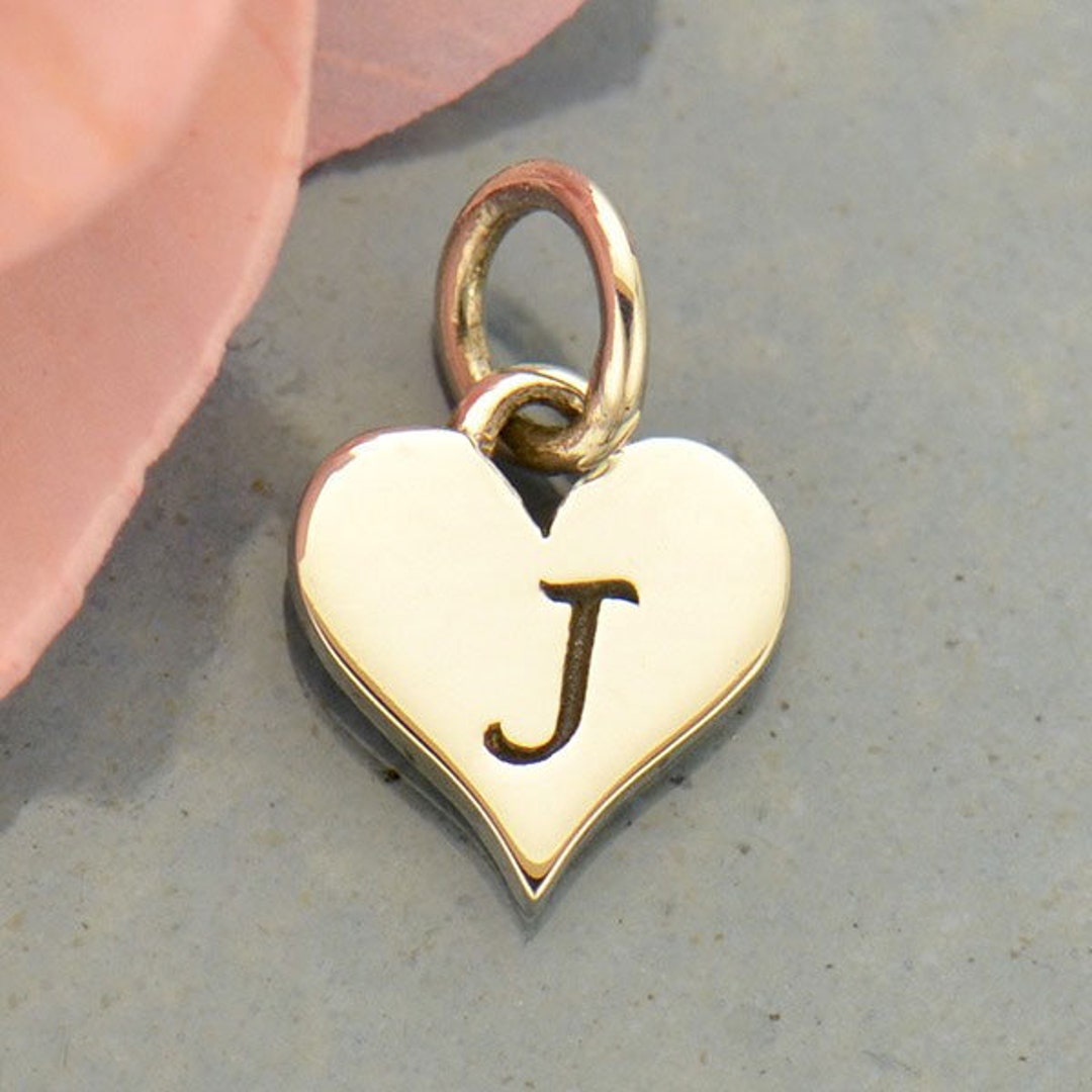 Initial Charm Letter Charm J Charm Letter J Charm Heart - Etsy