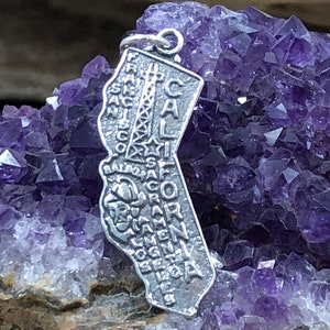 California Charm, California Pendant, California State Charm, Sterling Silver California Charm, Los Angeles Charm