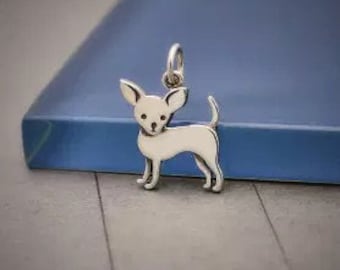 Sterling Silver Chihuahua Charm, Chihuahua Charm, Sterling Silver Dog Charm, Animal Lover Charm, Dog Lover Charm, Animal Charm