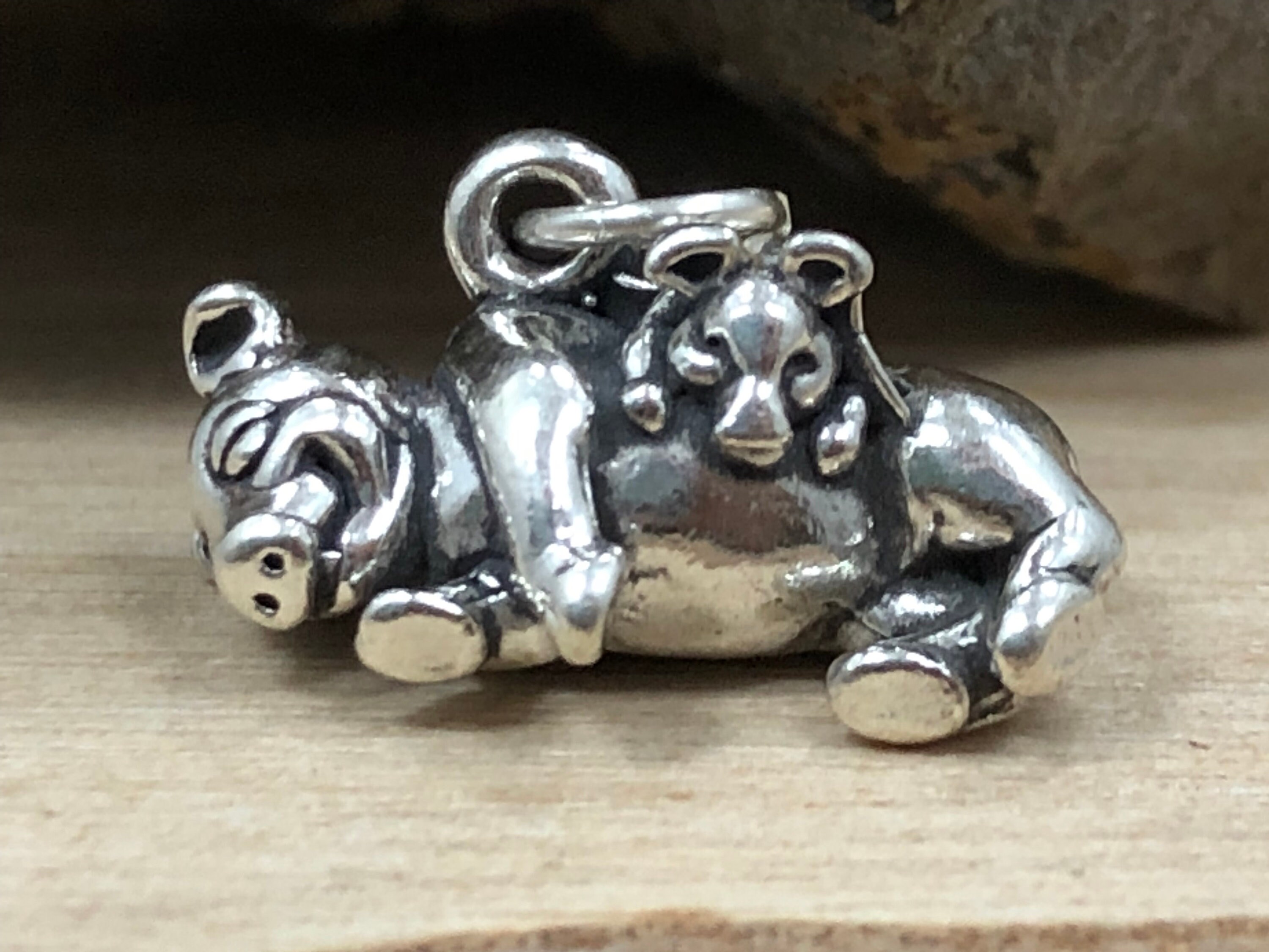 Sterling Silver Flying Pig Charm Necklace Bracelet / Animal