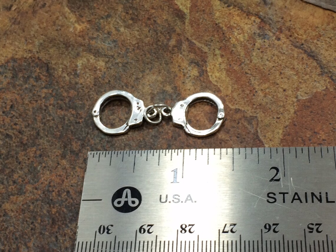 Handcuffs Charm Police Charm Police Handcuffs Sterling Etsy