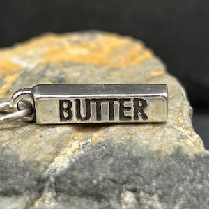 Stick of Butter Charm, Stick of Butter Pendant, Butter Charm, Cook Charm, Baker Charm, Baking Charm, Sterling Silver Charm, Bakers Gift