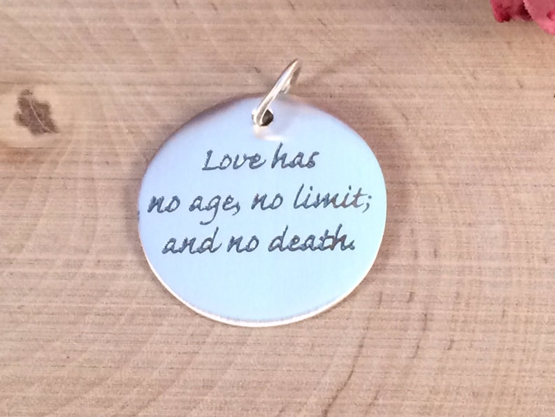 Silver Charm Love Has No Age Charm Quote Charm Sterling Silver Charm Words Charm