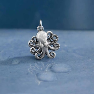 Octopus Charm Sea Ocean Animal Sterling Silver Octopus Charm Sea Ocean Animal Sterling Silver