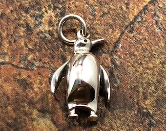 Penguin Charm, Penguin Pendant, Sterling Silver Penquin Charm, Animal Lover Charm, Animal Charm