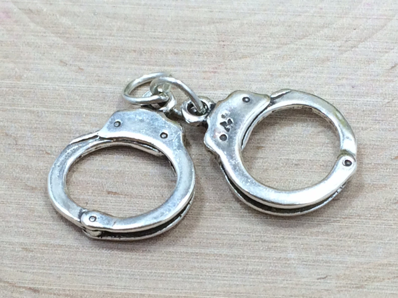 Handcuffs Charm Police Charm Police Handcuffs Sterling Etsy
