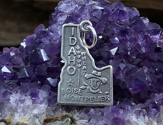 Idaho State Charm Antiqued Sterling Silver Idaho State Charm Antiqued Sterling Silver