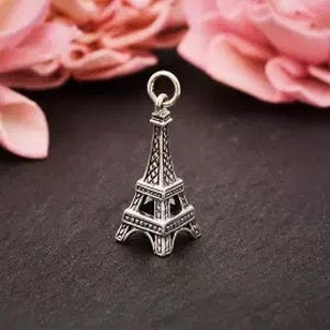 Eiffel Tower Charm, Eiffel Tower Pendant, Paris Charm, Paris Pendant, France Charm, France Pendant, Sterling Silver Eiffel Tower, PS0118