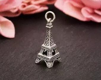 Eiffel Tower Charm, Eiffel Tower Pendant, Paris Charm, Paris Pendant, France Charm, France Pendant, Sterling Silver Eiffel Tower, PS0118