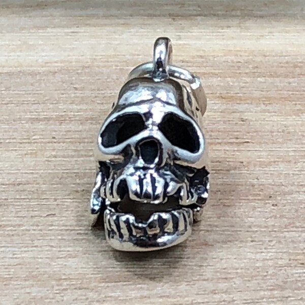 Skull Charm, Moveable Skull Pendant, Silver Skull Charm, Sterling Silver Skull Pendant, Silver Charm, Silver Pendant, Bones, Skeletons