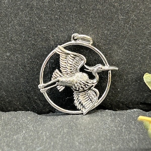 Sterling Silver Flying Heron Charm, Heron Charm, Heron Pendant, Bird Charm, Bird Pendant, Sterling Silver Charm, Sterling Silver Pendant