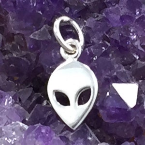 Alien Charm, Extraterrestrial Charm, Space Charm, Outer Space Charm, Sterling Silver, TINY