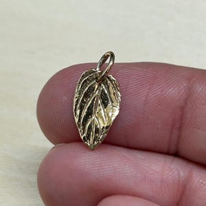 Leaf Charm, Leaf Pendant, Nature Pendant, Nature Charm, Small Leaf Charm, Natural Bronze Charm bild 2