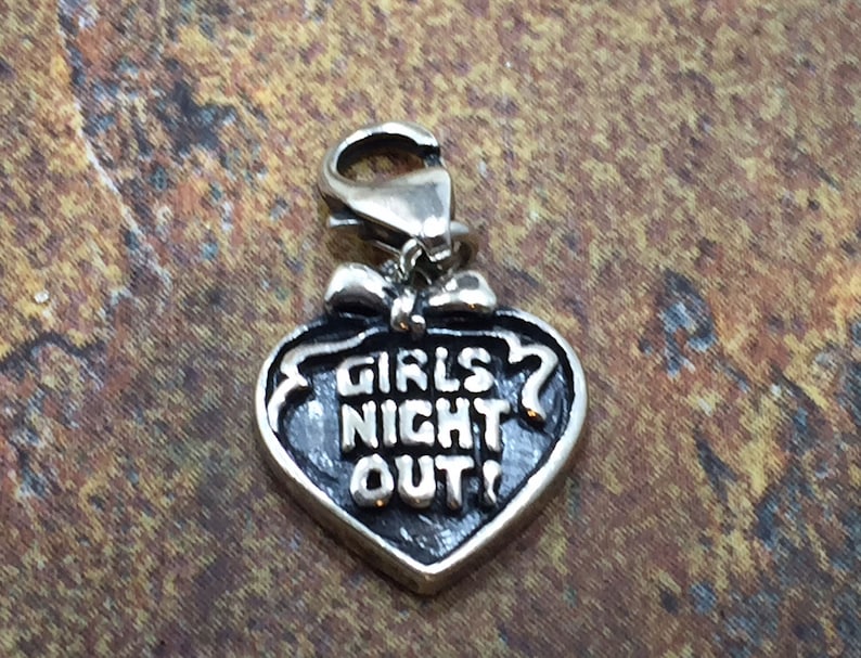 Girls Night Out Charm Friend Charm PS4207LC Friends Cham Girls Charm Heart Charm Sterling Silver