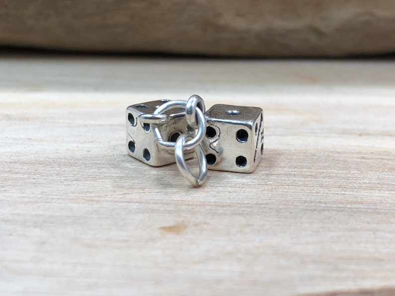 Dice Charm, Roll The Dice Charm, Poker Charm, Gambling Charm, Gamble Charm, Las Vegas Charm, Casino Charm, Sterling Silver image 2