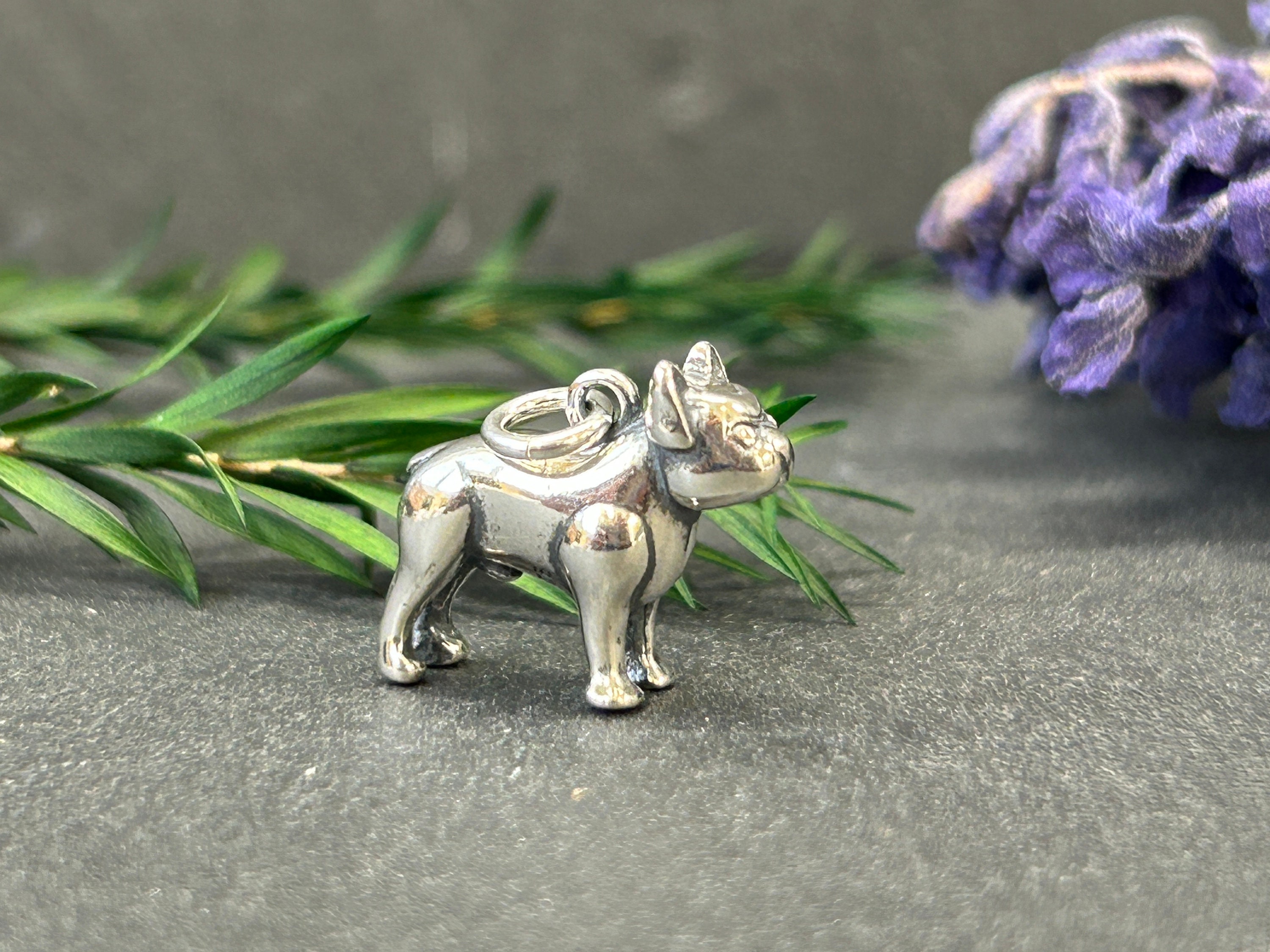 Frenchie French Bulldog Charm Slide Sterling Silver | Esquivel and