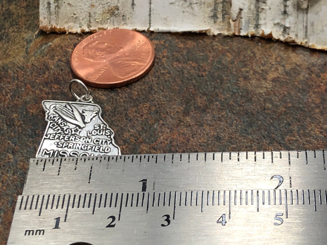 Missouri State Map Charm Pendant - 925 Sterling Silver, Show-Me State Necklace Or Bracelet Charm - View #9