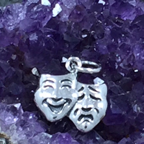 Sterling Silver Theatre Mask Mask Charm Comedy and Tragedy Etsy