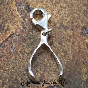 Wishbone Charm, Wishbone Pendant, Lucky Charm, Lucky Pendant, Lucky Wishbone Charm, Sterling Silver Charm, Sterling Silver Pendant, PS0191LC
