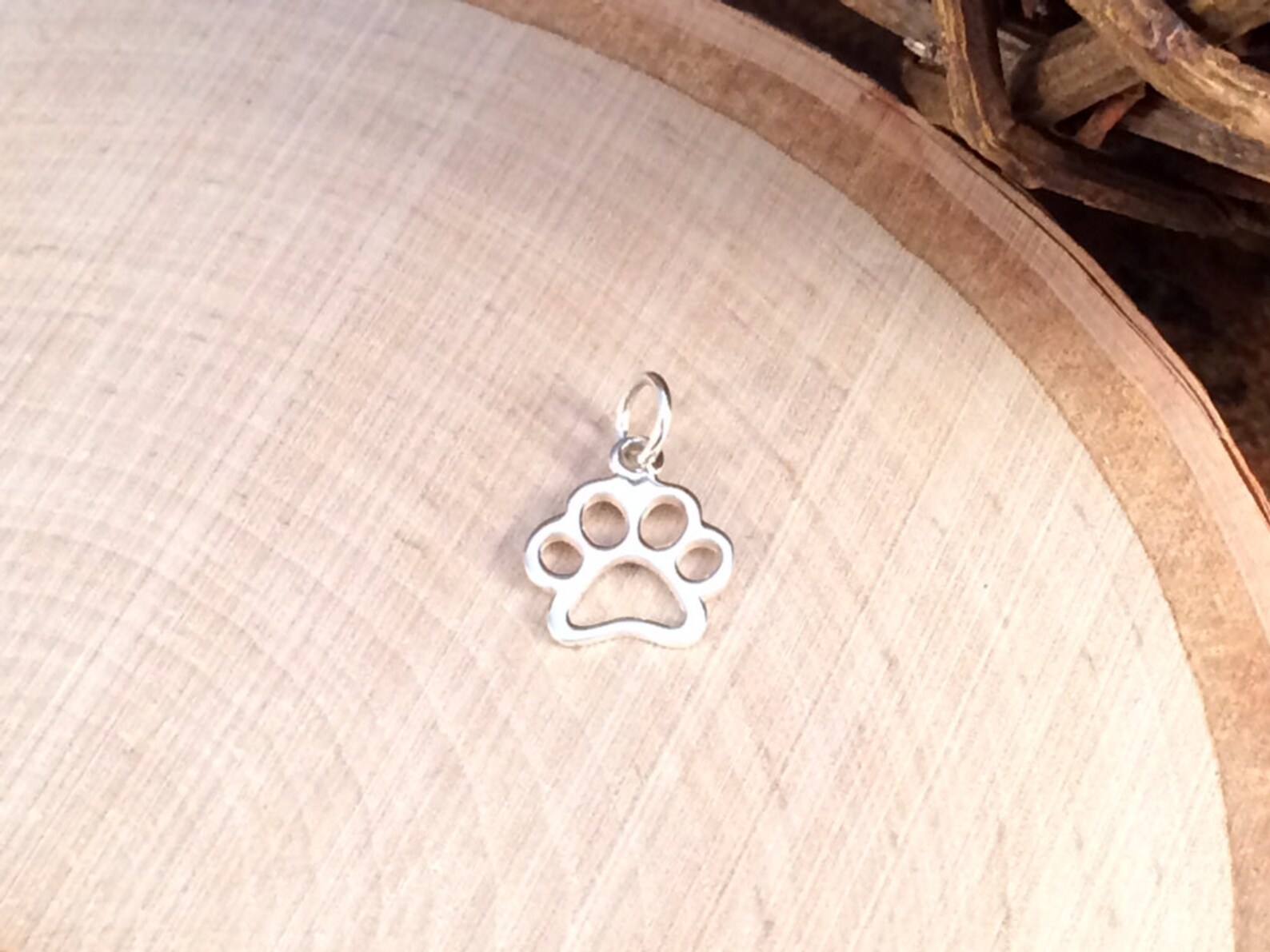 Round Cutout Paw Print Pendant main image 1