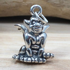 Gargoyle Charm, Statue Charm, Gothic Charm, Art Charm, Sterling Silver Charm, Sterling Silver Pendant