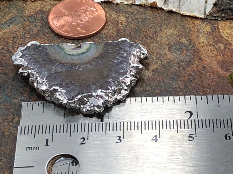 Stalactite Pendant Silver Plated Pendant Stalactite Connector B2 Amethyst Connector Amethyst Pendant Amethyst Stalactite Connectors