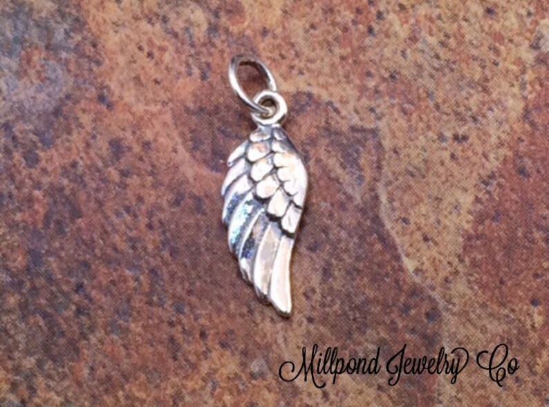 Angel Wing Charm SMALL Angel Wing Pendant Sterling Silver Etsy