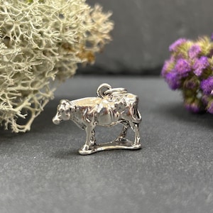 Cow Charm, Cow Pendant, Sterling Silver Cow Charm, Farm Charm, Farm Animals, Sterling Silver