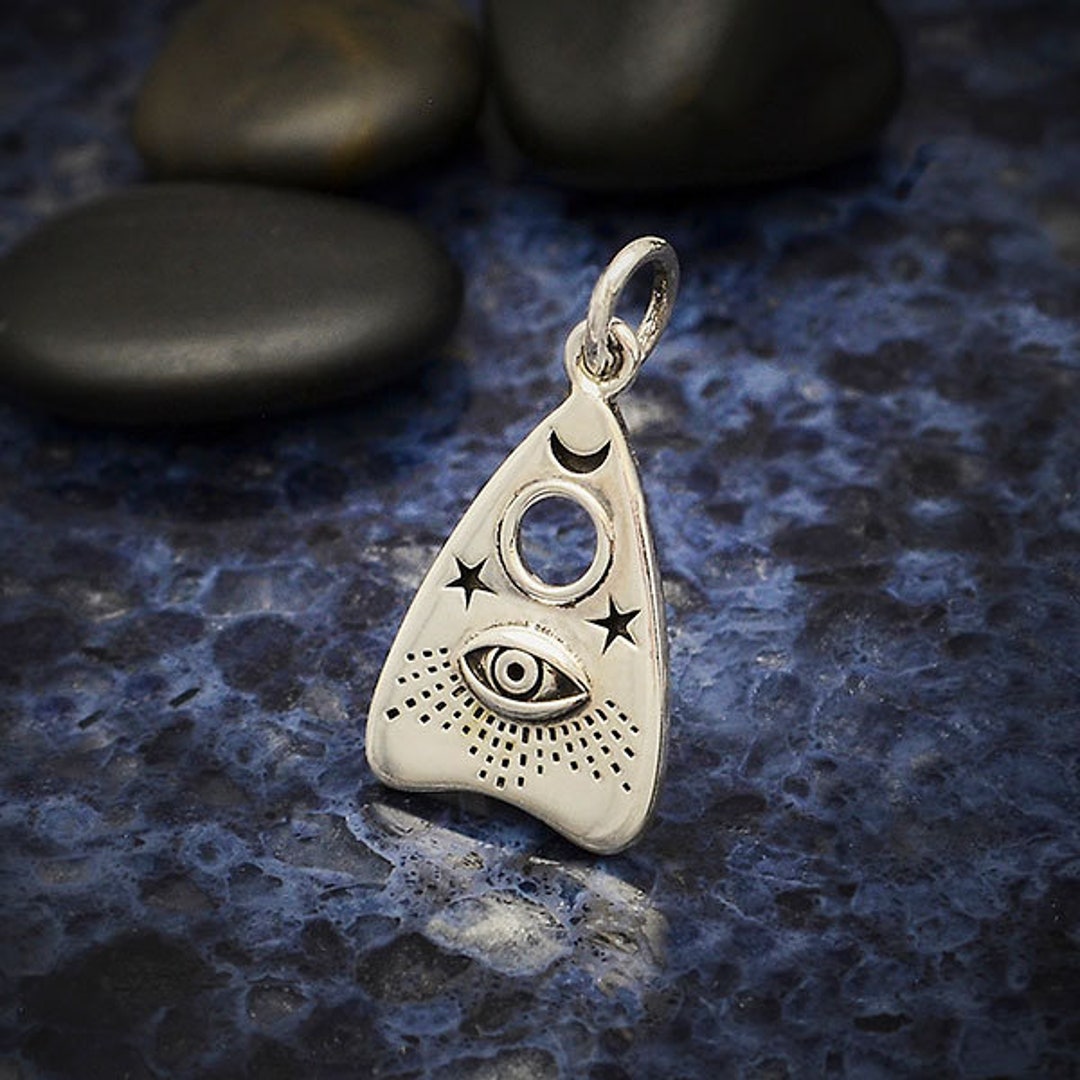 Sterling Silver Ouija Planchette Charm With All Seeing Eye Etsy