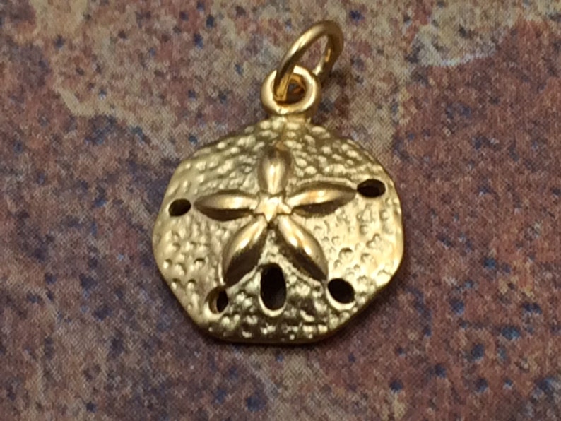 Antique Bronze Beach Sand Dollar Charm Necklace