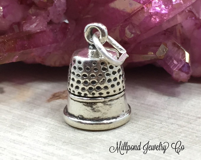 Thimble Charm Sewing Charm Seamstress Charm Sterling Silver Etsy