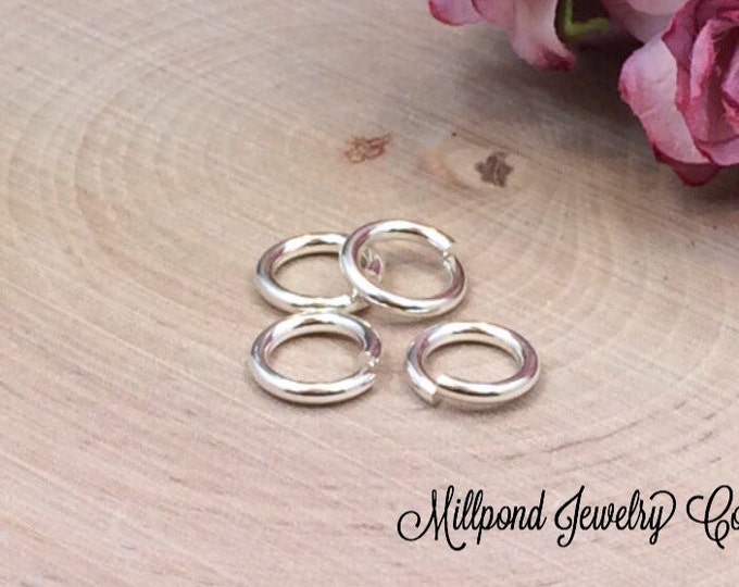 Hard Snap Jump Rings, Locking Jump Rings, Jump Rings, Sterling Silver Jump Rings, 10mm, LARGE