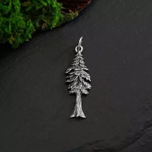 Sterling Silver Dimensional Pine Tree Pendant, Pine Tree Charm, Sterling Silver Charm, Forest Charm, Outdoors Charm, Nature Charm