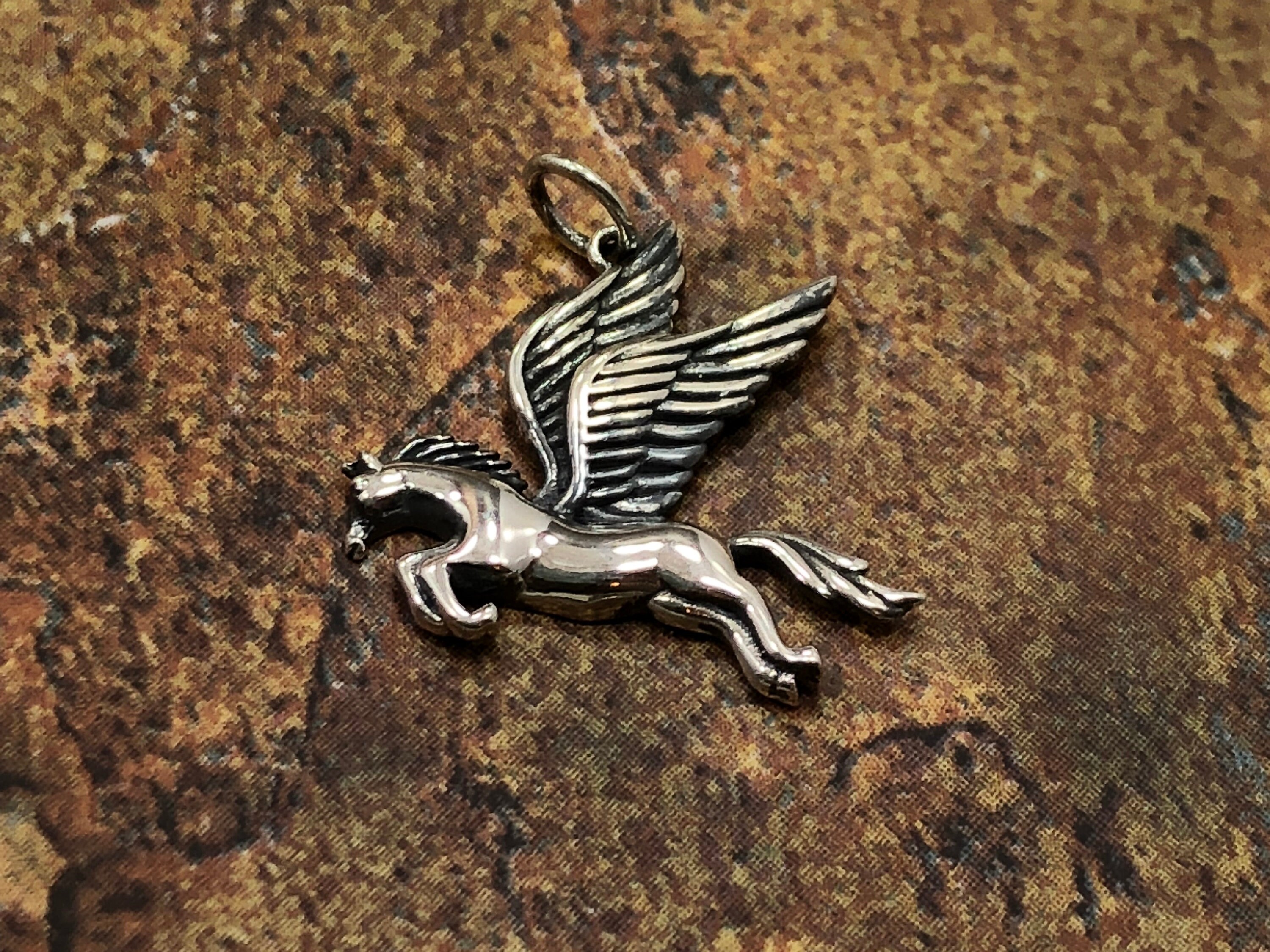 Silver Pegasus Charm Pegasus Charm Mystical Charm Mythical Etsy