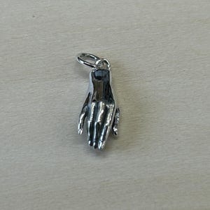 Right Hand with Hidden Loop Charm, Sterling Silver Right Hand Charm, Hand Charm, Hand Pendant, Sterling Silver Charm