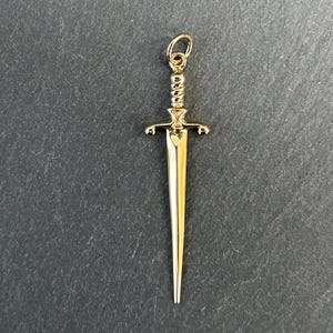 Natural Bronze Sword Pendant, Sword Charm, Dagger Charm, Knife Charm, Pirate Charm, Knight Charm, Sword Fighting Gift