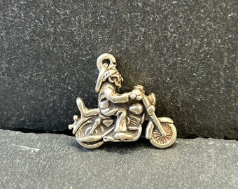 Motorcycle Charm, Motorcycle Pendant, Bike Charm, Sterling Silver Charm, Biker Charm, Biker Gift