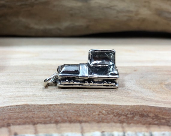 Coffin Charm, Casket Charm, Dead Charm, Death Charm, Funeral Charm, Vampire Charm, Halloween Charm, Sterling Silver Charm