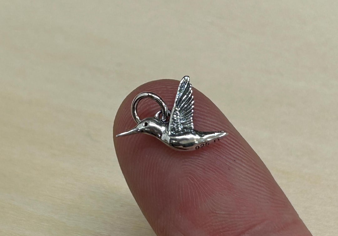Hummingbird Charm, Hummingbird Pendant, Sterling Silver Hummingbird ...